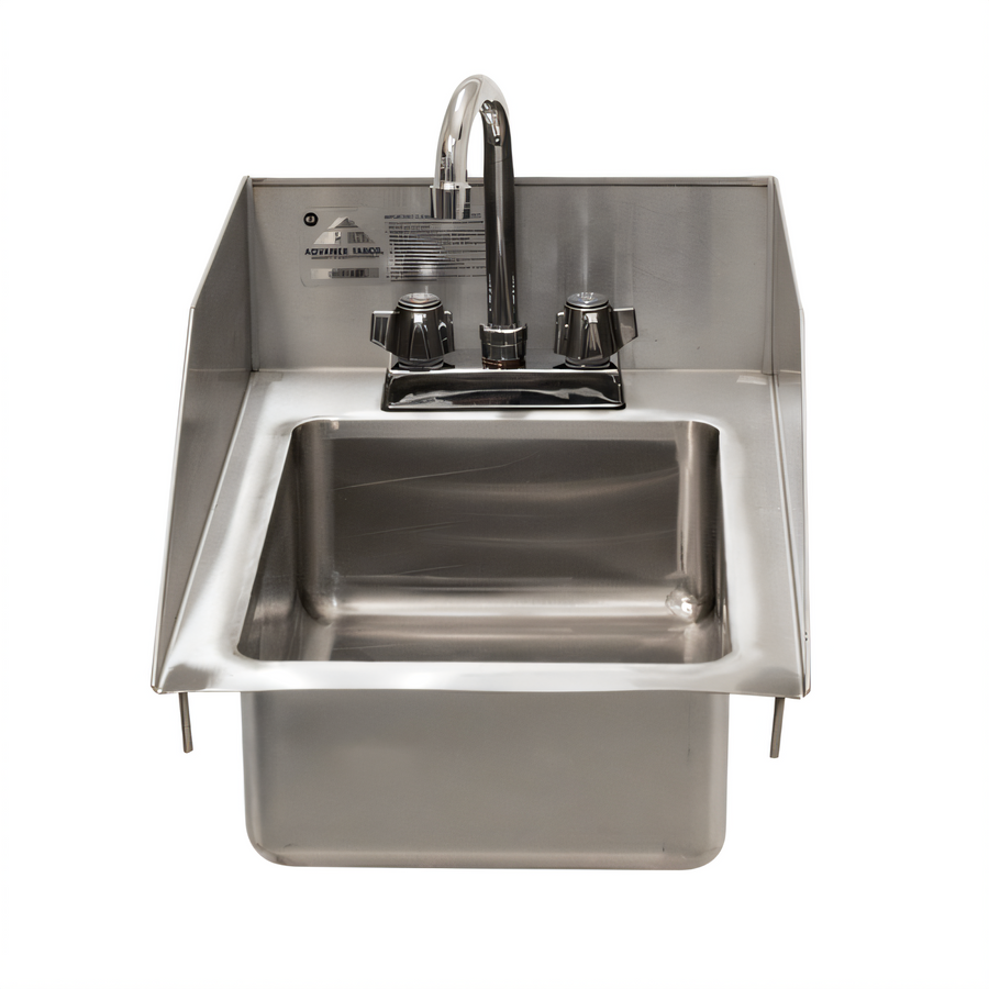 Product image #1 for Advance Tabco Special Value Series 1-Compartment Drop-In Sink with Side Splashes, 10 x 14 x 5 Bowl, Faucet and Basket Drain