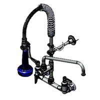 T&S Brass EasyInstall Mini Pre-Rinse Unit with 8-Inch Wall Mount Mixing Faucet and 12-Inch Swing Nozzle
