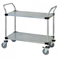 Quantum 2-Shelf Galvanized Solid Utility Bus Cart, 36 x 18 Inches, 1200 lb Capacity