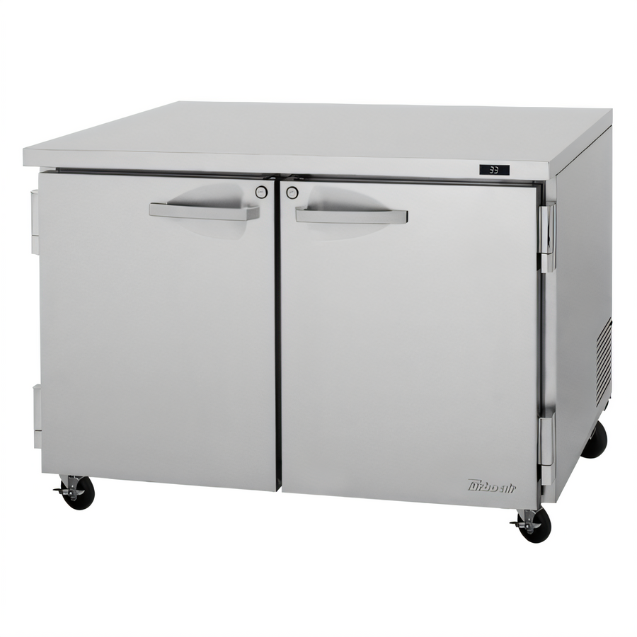 Product image #1 for Turbo Air PRO Series 48-Inch Two-Section Undercounter Refrigerator with Solid Locking Doors, 12.2 Cu. Ft.