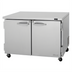 Thumbnail image #1 for Turbo Air PRO Series 48-Inch Two-Section Undercounter Refrigerator with Solid Locking Doors, 12.2 Cu. Ft.