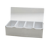 Thumbnail image #1 for Admiral Craft 4-Compartment Stainless Steel Bar Garnish Caddy with Clear Hinged Acrylic Lid
