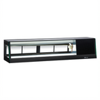Thumbnail image #1 for Turbo Air SAS-60R-N 59-Inch Countertop Refrigerated Sushi Case, Straight Front Glass, Right-Side Self-Contained Refrigeration, Black