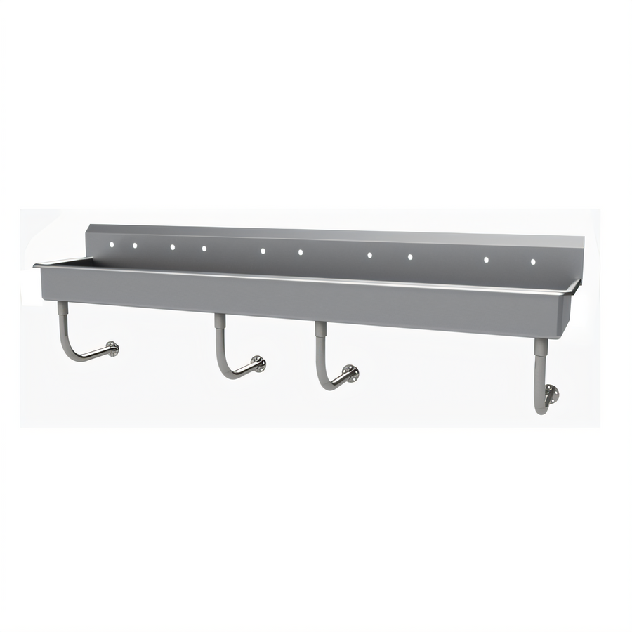 Product image #1 for Advance Tabco 100-Inch Wall-Mounted Multiwash Hand Wash Sink with 5 Faucet Hole Sets