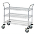 Thumbnail image #1 for Quantum Chrome-Plated 3-Shelf Wire Utility Bus Cart, 48 x 24 Inches