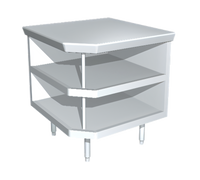 90° Outside Clipped Corner 16-Gauge 304 Stainless Steel Utility Stand with Open Cabinet Base