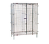 Thumbnail image #1 for Eagle Group QuadTruss Stationary Wire Security Cage with 2 Doors, Chrome-Plated Finish