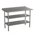 Thumbnail image #1 for Hogan Stainless Steel 18-Gauge Work Table with 1.5-Inch Backsplash and 2 Undershelves, 48 x 24 x 36 Inches
