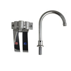 Thumbnail image #1 for BK Resources BKKV-DGS-5G-G Deck-Mount Knee Valve Assembly, 5-Inch Gooseneck Swivel Spout, Dual Pedals, 1/2-Inch NPS, Chrome-Plated