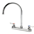 Thumbnail image #1 for Krowne Silver Series 13-802L Deck-Mount Manual Faucet, 8-Inch Centers, 8-1/2-Inch Gooseneck Spout, Ceramic Valve, Low-Lead