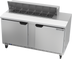Thumbnail image #1 for Beverage-Air SPE60HC-12 60-Inch Two-Section Sandwich Prep Table with 12-Pan Top and 2 Doors