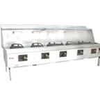 Thumbnail image #1 for Town Equipment York Y-5-SS 5-Chamber Gas Chinese Wok Range, Water-Cooled Top, Stainless Steel Deck and Sides
