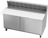 Beverage-Air Two-Section Sandwich Top Refrigerated Prep Table, 60-Inch, 16-Pan Opening