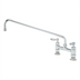 Thumbnail image #1 for T&S Brass Double Pantry Deck-Mount Mixing Faucet with 8-Inch Adjustable Centers and 18-Inch Swing Nozzle