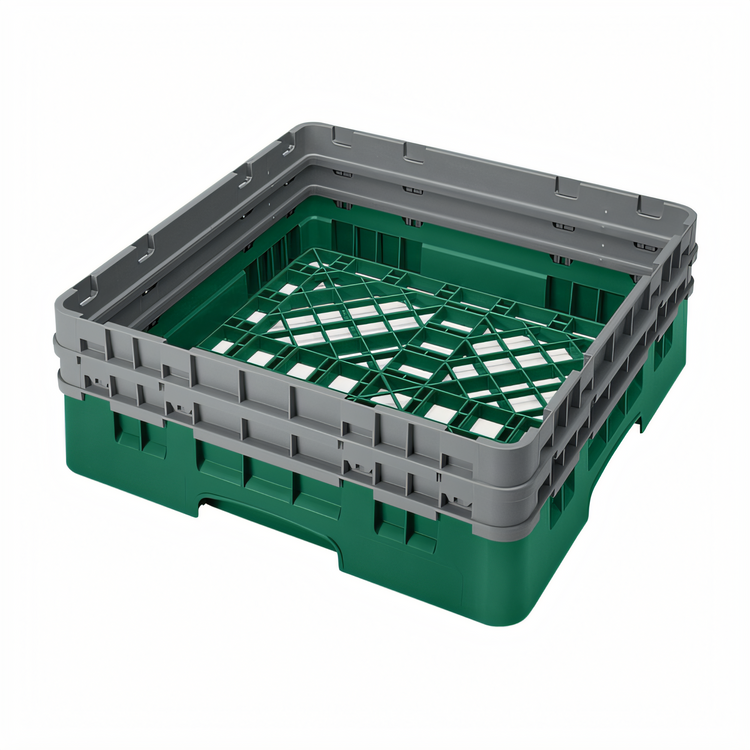 Product image #1 for Cambro Camrack Full Size Single-Compartment Base Rack with 2 Extenders, Sherwood Green