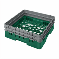 Cambro Camrack Full Size Single-Compartment Base Rack with 2 Extenders, Sherwood Green