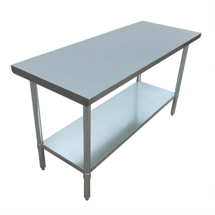 Product image #1 for Admiral Craft 60-Inch x 30-Inch 18-Gauge Stainless Steel Commercial Work Table with Adjustable Undershelf