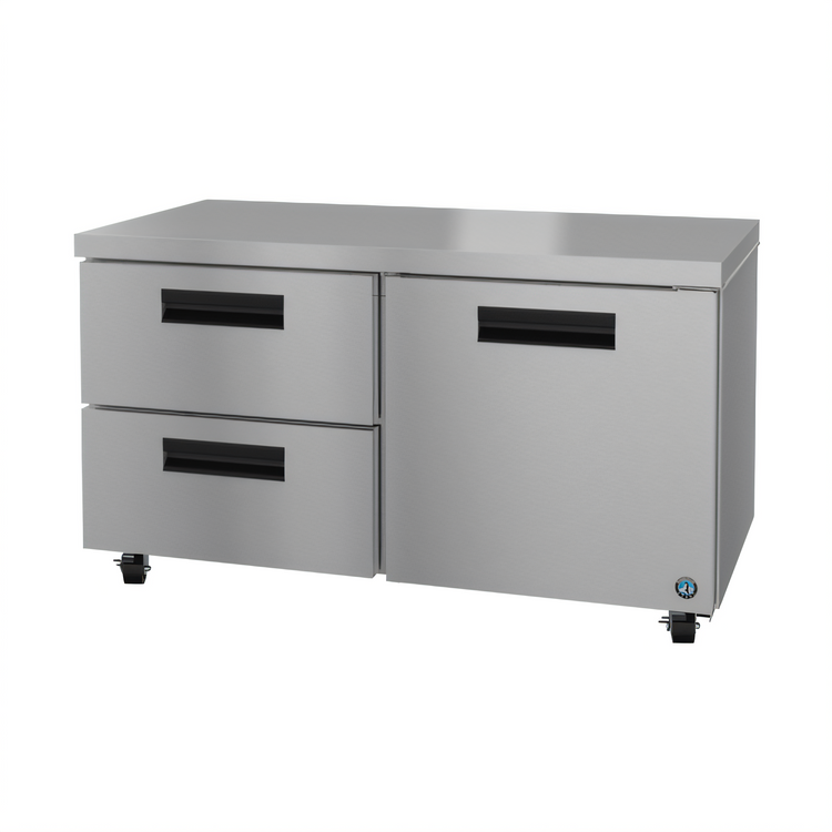 Product image #1 for Hoshizaki Steelheart 60-Inch 2-Section Undercounter Refrigerator with 1 Solid Door and 2 Drawers