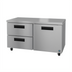 Thumbnail image #1 for Hoshizaki Steelheart 60-Inch 2-Section Undercounter Refrigerator with 1 Solid Door and 2 Drawers