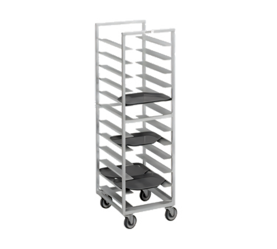 Product image #1 for Channel Trapezoidal Aluminum Cafeteria Tray Rack, Single Section, End Load, 40-Tray Capacity