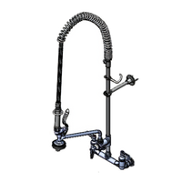 T&S EasyInstall Wall Mounted Pre-Rinse Unit with 12-Inch Swing Nozzle and Accessory Tee