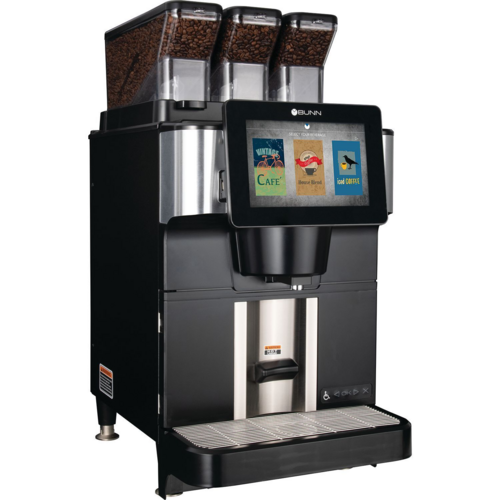 Product image #1 for BUNN Fast Cup Bean-to-Cup Single Cup Coffee Brewer with BUNNlink, Hot & Iced Options, 3 Hoppers