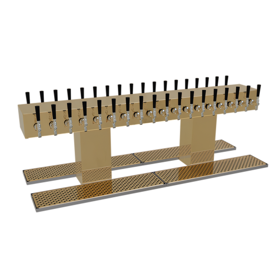 Product image #1 for Glastender Double-Sided Countertop Draft Dispensing Tower, 36 Faucets, 2 Columns, Polished Brass Finish