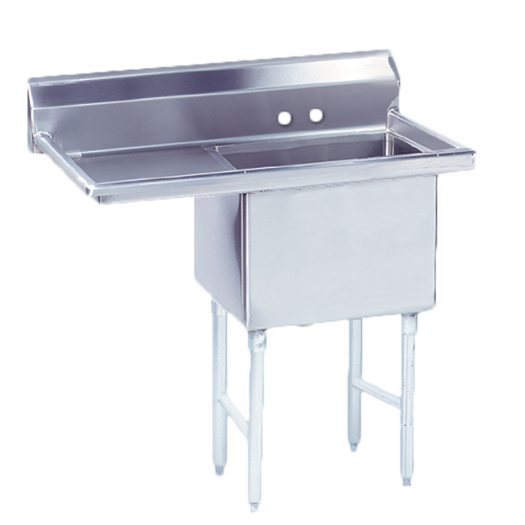 Product image #1 for Advance Tabco 1-Compartment Fabricated Sink with 18-Inch Left Drainboard and 16 x 20 x 14-Inch Bowl