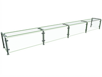 Hatco Flav-R-Shield Full-Service Pass-Over Food Shield, 4-Bay, 144-Inch Wide