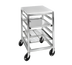 Thumbnail image #1 for Single-Section End-Load Aluminum Bun Pan Rack with Poly Top Work Surface and 5-Inch Swivel Stem Casters
