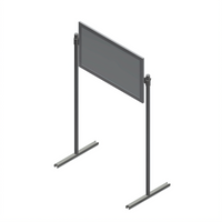 John Boos Table-Mounted Adjustable Demo Mirror for 60 x 24 Inch Stainless Steel Tables