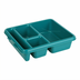 Thumbnail image #2 for Cambro Camwear 4-Compartment Meal Delivery Tray with Flatware Compartment, Teal, 9 x 11 Inches