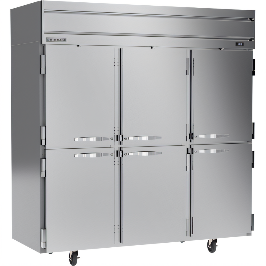 Product image #1 for Beverage-Air Horizon Series Three-Section Reach-In Freezer with Half Solid Doors, 69.1 Cu. Ft., Top-Mounted Self-Contained