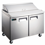 Thumbnail image #1 for Hurakan 60-Inch Refrigerated Sandwich Prep Table, 2-Door, 15 Cu. Ft., Self-Contained