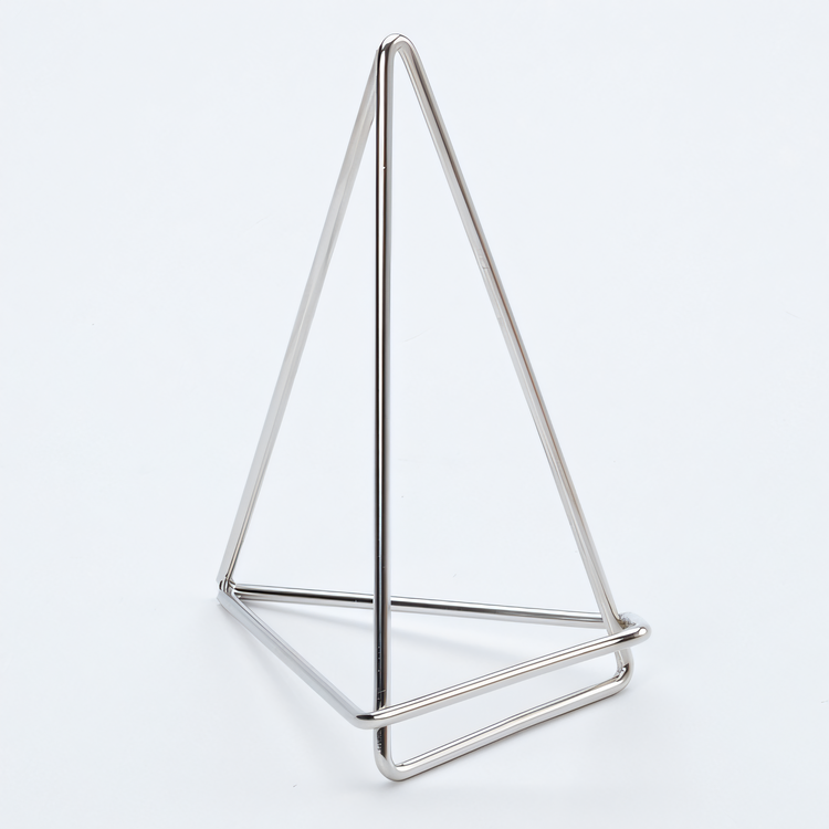 Product image #1 for American Metalcraft Geometric Silver Metal Menu Card Holder, 4-Inch
