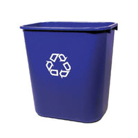Deskside Open-Top Recycling Container, 28 Quart, Blue