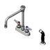 Thumbnail image #1 for T&S Brass B-1177 4-Inch Centers Deck Mount Workboard Faucet with Rigid Vacuum Breaker Nozzle and Side Spray