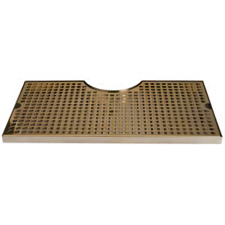 Product image #1 for 18" x 9" Surface-Mount Stainless Steel Drip Tray Trough with Perforated PVD Brass Screen