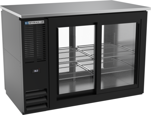 Product image #1 for Beverage-Air 48-Inch Two-Section Food-Rated Pass-Thru Back Bar Refrigerator with 4 Sliding Glass Doors