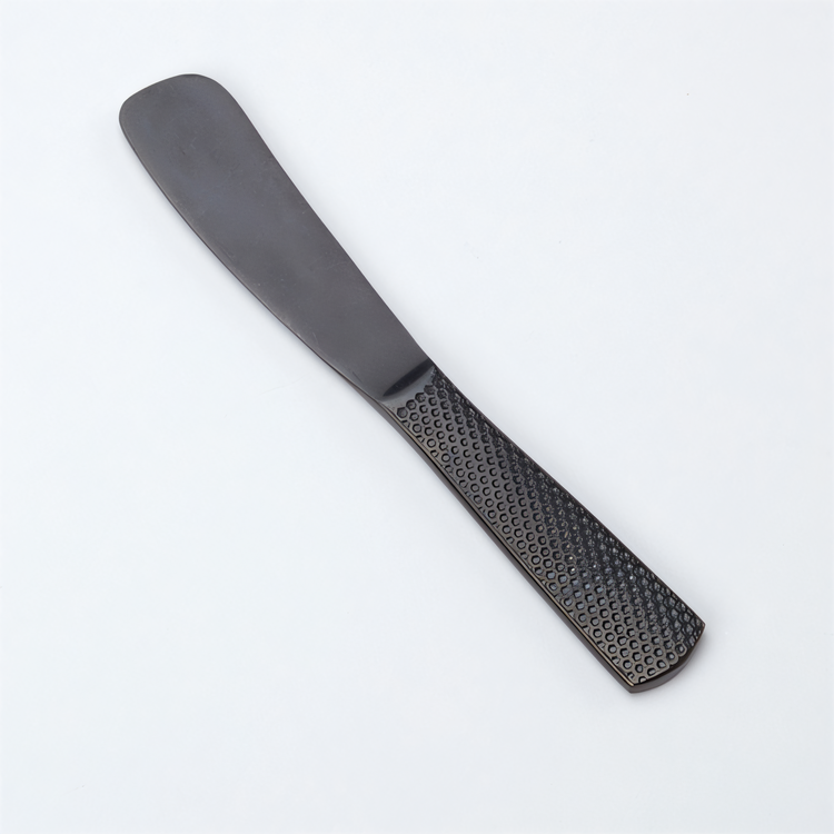Product image #1 for Vintage Black Hammered Finish Stainless Steel Butter Spreader, 6-5/8 Inch