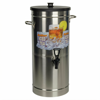 3.5 Gallon Tower Coffee / Tea Dispenser with Solid Black Lid and Side Carry Handles