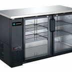 Thumbnail image #1 for Hurakan 60-Inch Counter Height Narrow 2-Section Back Bar Refrigerator with Glass Doors, 14.8 Cu. Ft.