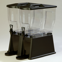 Trimline Premium 6-Gallon Rectangular Double-Bowl Drink Dispenser, Clear Polycarbonate with Black Base