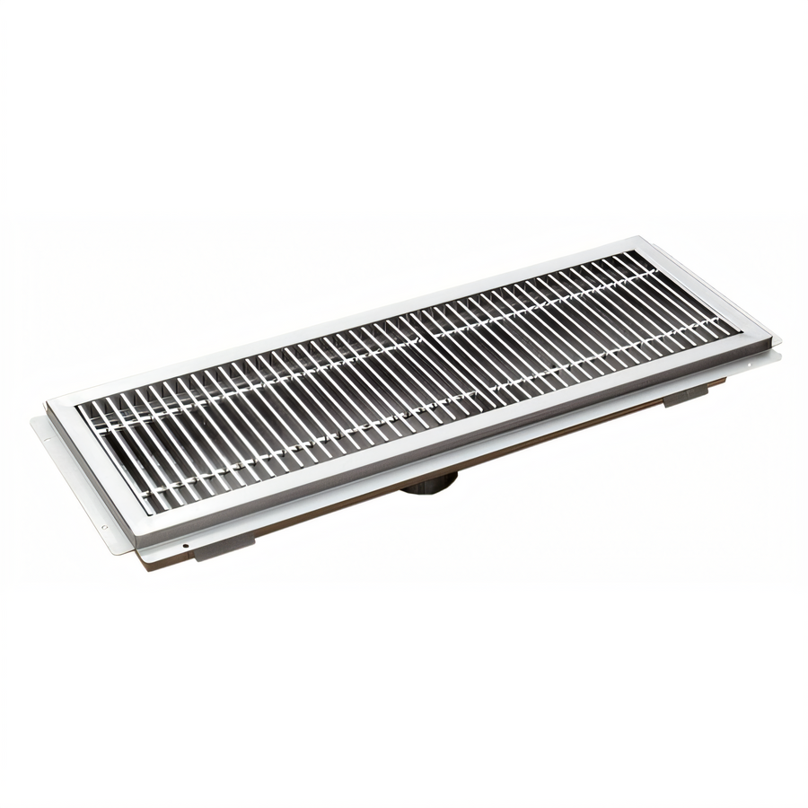 Product image #1 for Omcan 12 x 72 Inch 14 Gauge Stainless Steel Floor Trough with Grating