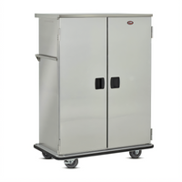 FWE 2-Section Mobile Non-Insulated Patient Tray Cart, 20-Tray Capacity, Stainless Steel