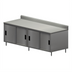 Thumbnail image #1 for BK Resources Stainless Steel Chef Table with Sliding Doors, Cabinet Base, 96 x 30 Inches, 5-Inch Backsplash