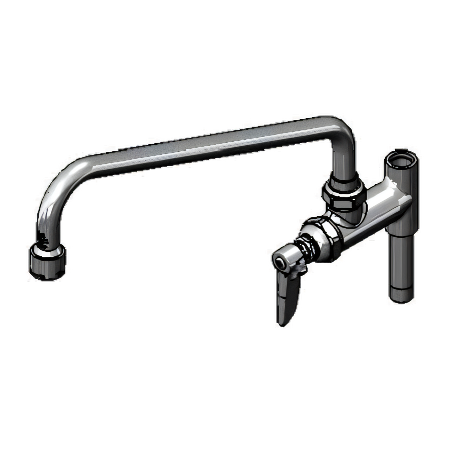 Product image #1 for T&S Brass Pre-Rinse Add-On Faucet with 12-Inch Swing Nozzle, Lever Handle, and Vandal Resistant Aerator