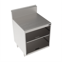 Krowne Royal Series 24 x 24-Inch Underbar Multi-Use Glass Storage Unit with Drainboard Top
