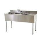 Thumbnail image #1 for Eagle Group 1800 Series B4R-2-18 48-Inch Two-Compartment Underbar Sink with Right Drainboard, 304 Stainless Steel, Faucet Included