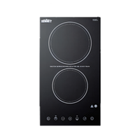 Summit Commercial CR2B23T3B 11.38-Inch Drop-In Radiant Electric Cooktop — 2-Burner Schott Ceramic Glass Surface